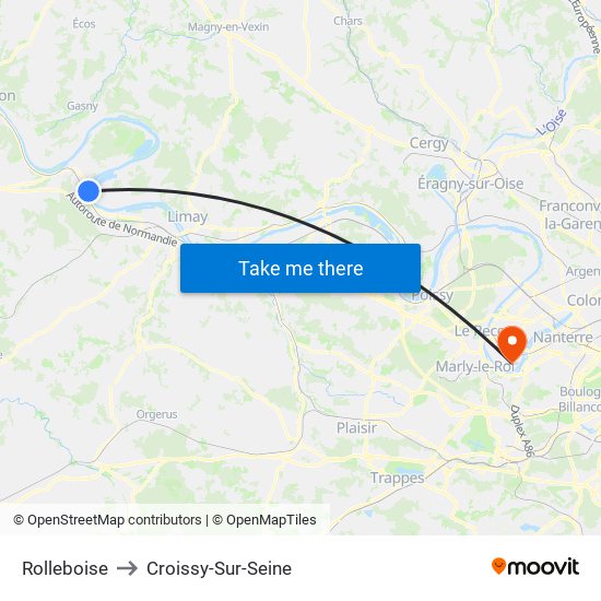 Rolleboise to Croissy-Sur-Seine map