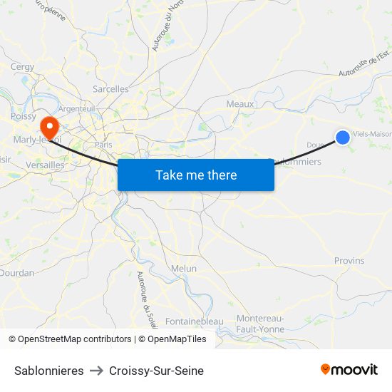 Sablonnieres to Croissy-Sur-Seine map