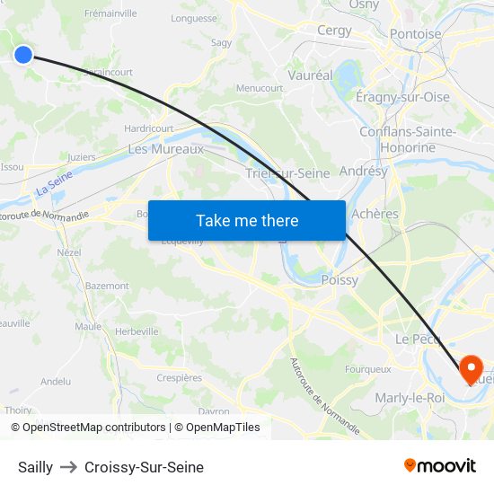 Sailly to Croissy-Sur-Seine map