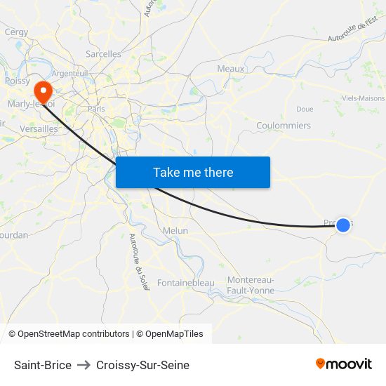 Saint-Brice to Croissy-Sur-Seine map