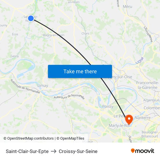 Saint-Clair-Sur-Epte to Croissy-Sur-Seine map