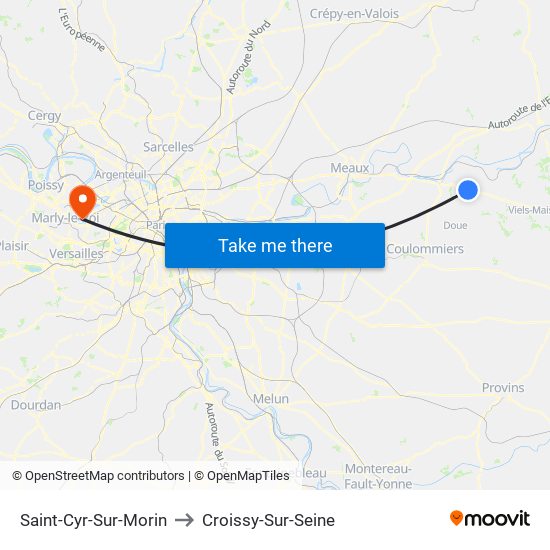Saint-Cyr-Sur-Morin to Croissy-Sur-Seine map