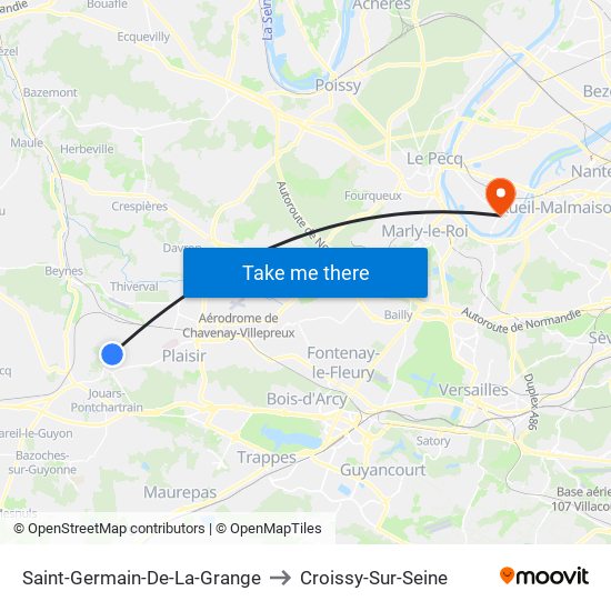 Saint-Germain-De-La-Grange to Croissy-Sur-Seine map