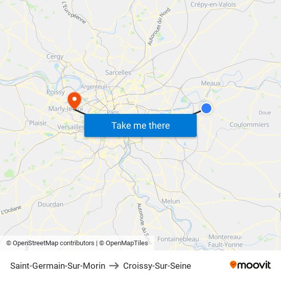 Saint-Germain-Sur-Morin to Croissy-Sur-Seine map