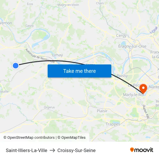 Saint-Illiers-La-Ville to Croissy-Sur-Seine map