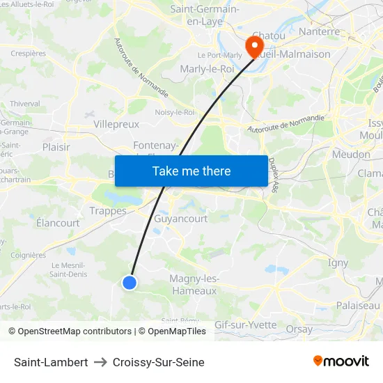 Saint-Lambert to Croissy-Sur-Seine map