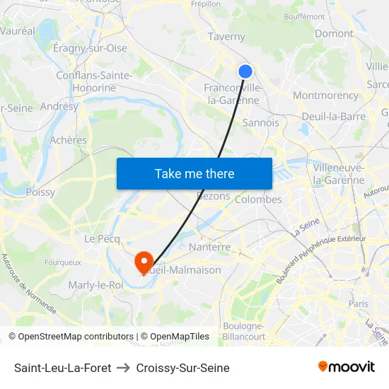 Saint-Leu-La-Foret to Croissy-Sur-Seine map