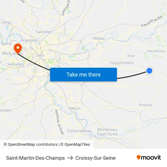 Saint-Martin-Des-Champs to Croissy-Sur-Seine map