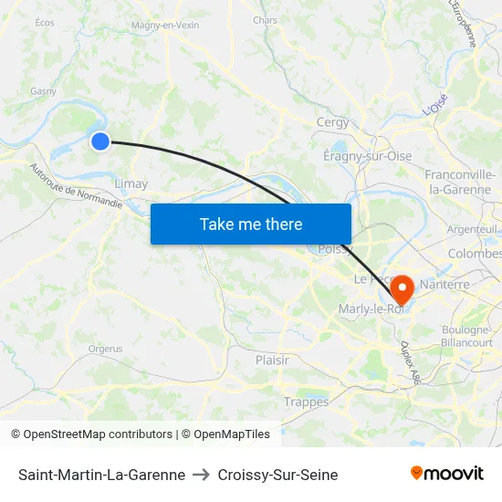 Saint-Martin-La-Garenne to Croissy-Sur-Seine map