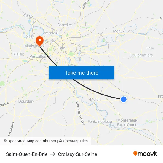 Saint-Ouen-En-Brie to Croissy-Sur-Seine map