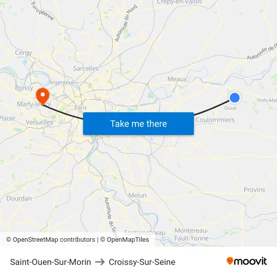 Saint-Ouen-Sur-Morin to Croissy-Sur-Seine map