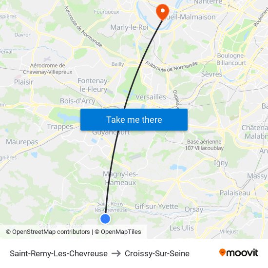 Saint-Remy-Les-Chevreuse to Croissy-Sur-Seine map