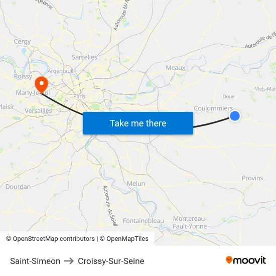 Saint-Simeon to Croissy-Sur-Seine map