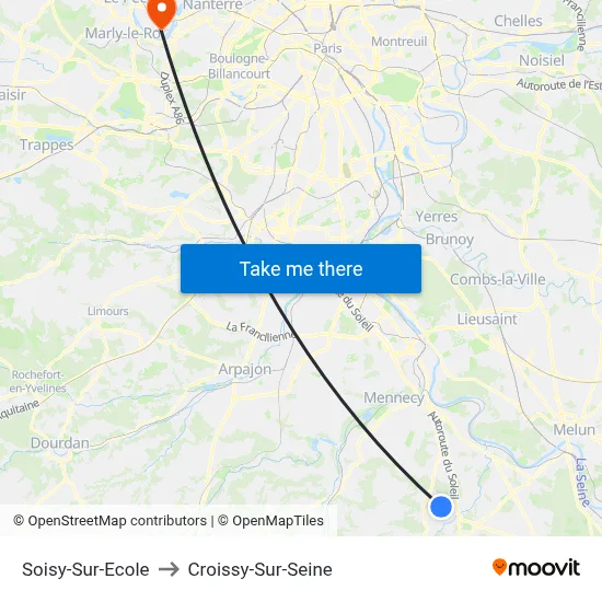 Soisy-Sur-Ecole to Croissy-Sur-Seine map