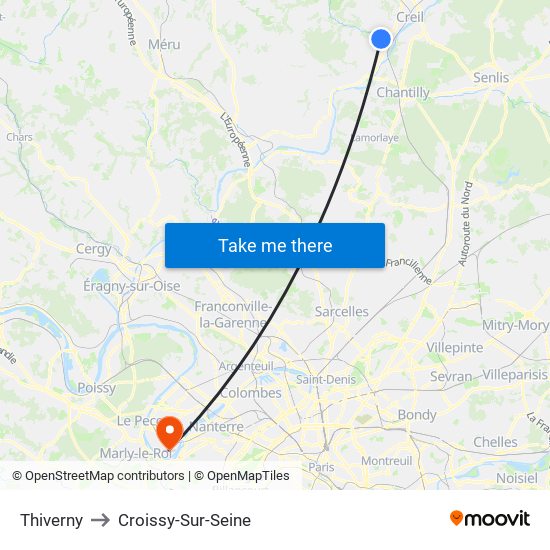 Thiverny to Croissy-Sur-Seine map