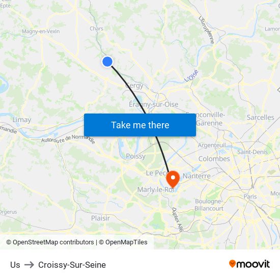Us to Croissy-Sur-Seine map