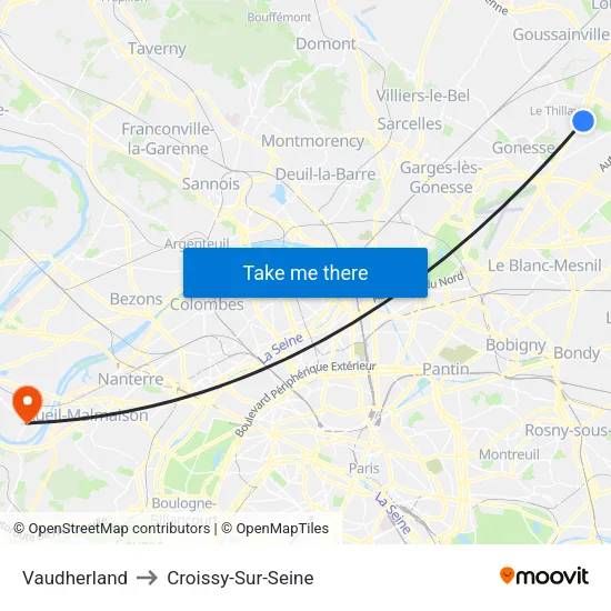 Vaudherland to Croissy-Sur-Seine map
