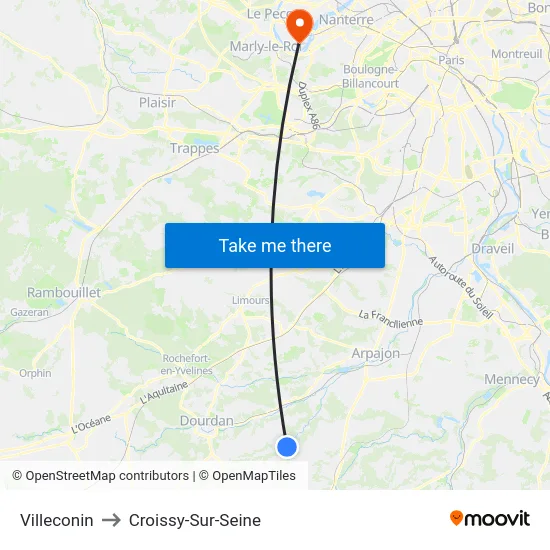 Villeconin to Croissy-Sur-Seine map