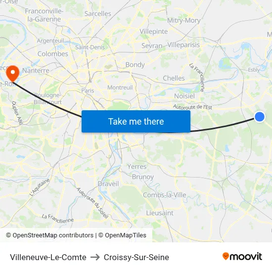 Villeneuve-Le-Comte to Croissy-Sur-Seine map