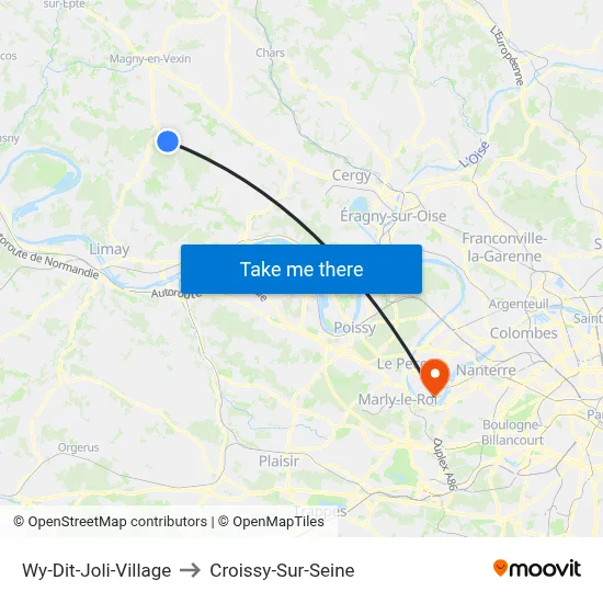 Wy-Dit-Joli-Village to Croissy-Sur-Seine map