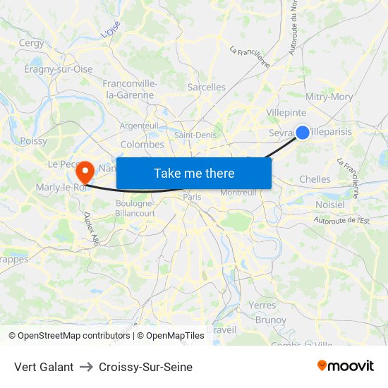 Vert Galant to Croissy-Sur-Seine map
