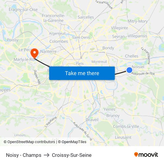 Noisy - Champs to Croissy-Sur-Seine map