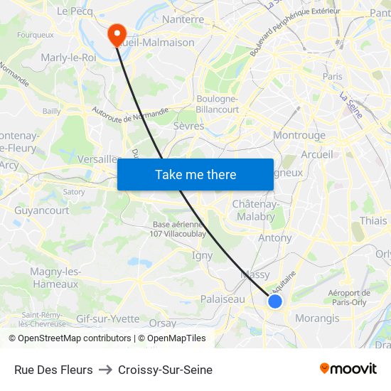 Rue Des Fleurs to Croissy-Sur-Seine map