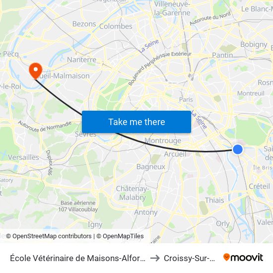 École Vétérinaire de Maisons-Alfort - Métro to Croissy-Sur-Seine map
