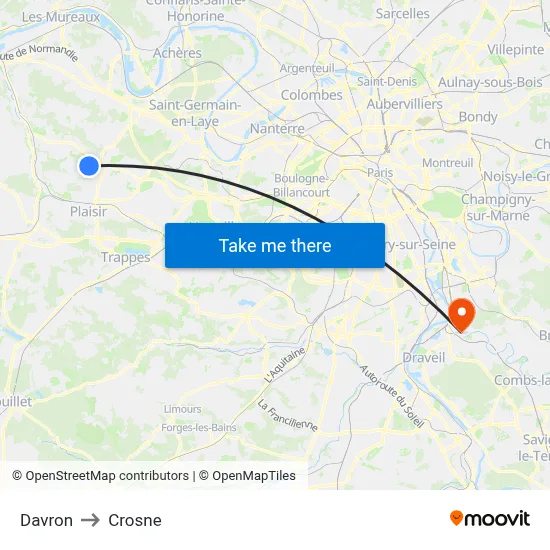 Davron to Crosne map
