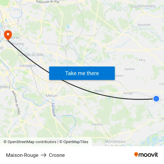Maison-Rouge to Crosne map
