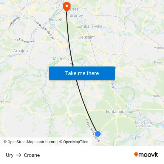 Ury to Crosne map