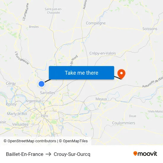 Baillet-En-France to Crouy-Sur-Ourcq map