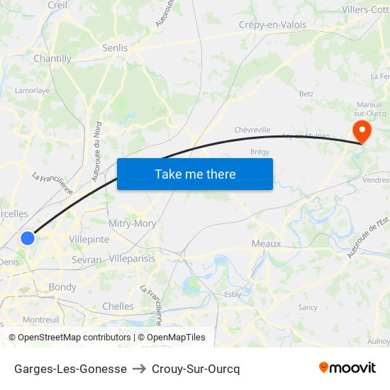 Garges-Les-Gonesse to Crouy-Sur-Ourcq map