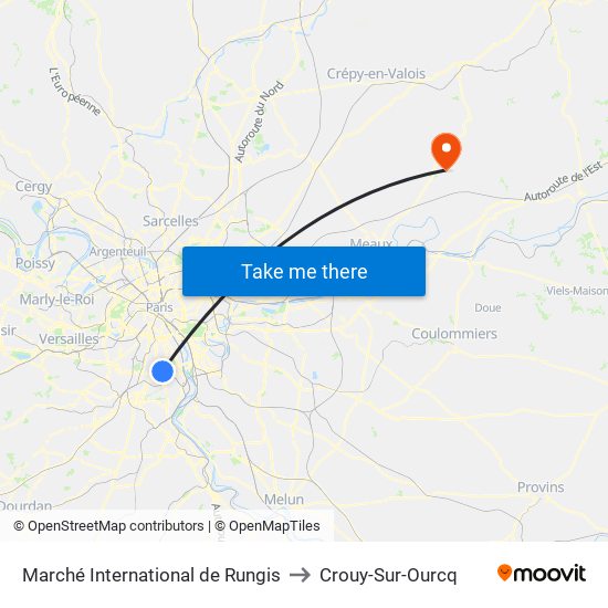 Marché International de Rungis to Crouy-Sur-Ourcq map