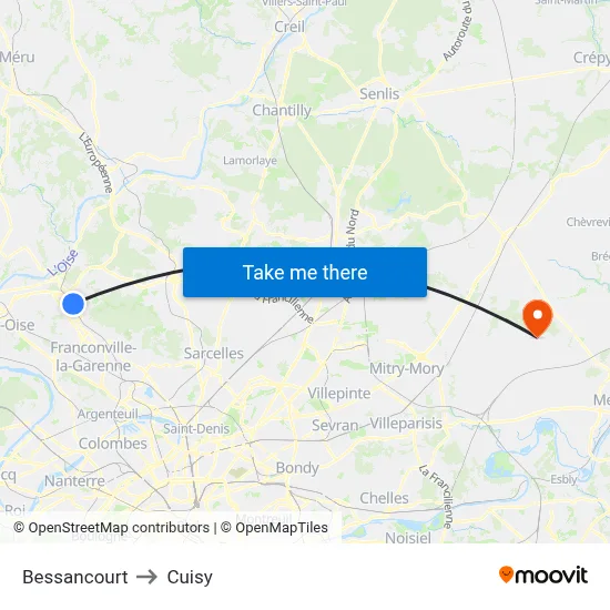 Bessancourt to Cuisy map