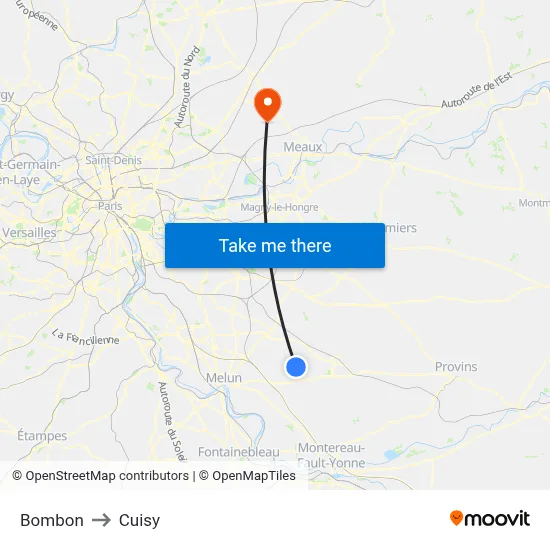 Bombon to Cuisy map