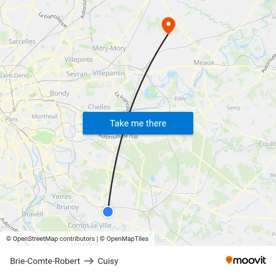 Brie-Comte-Robert to Cuisy map