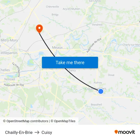 Chailly-En-Brie to Cuisy map