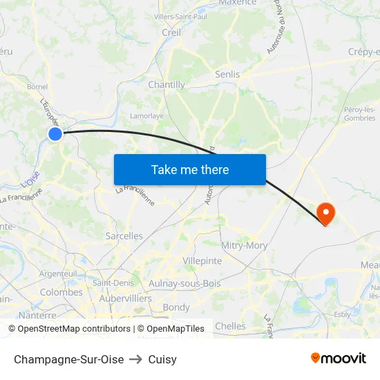 Champagne-Sur-Oise to Cuisy map