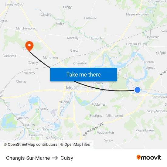 Changis-Sur-Marne to Cuisy map