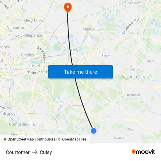 Courtomer to Cuisy map