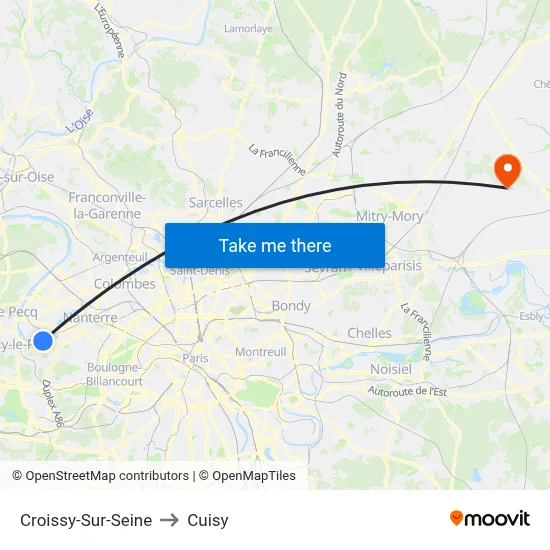 Croissy-Sur-Seine to Cuisy map