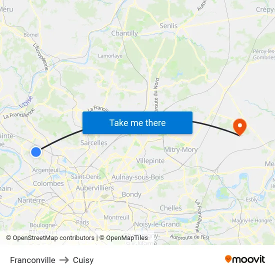Franconville to Cuisy map