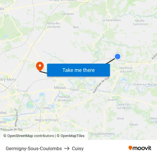 Germigny-Sous-Coulombs to Cuisy map