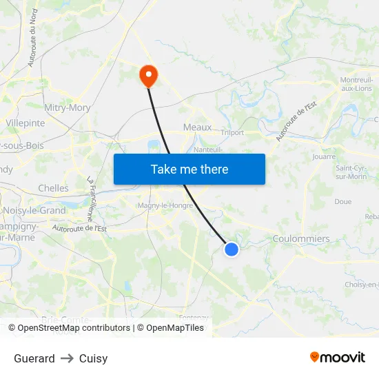 Guerard to Cuisy map
