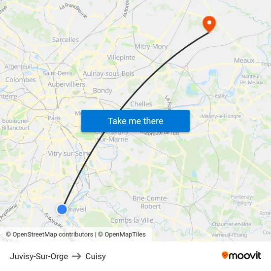 Juvisy-Sur-Orge to Cuisy map
