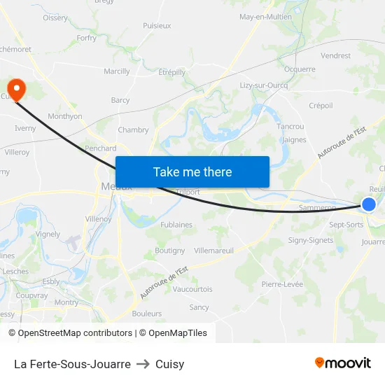 La Ferte-Sous-Jouarre to Cuisy map