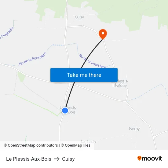 Le Plessis-Aux-Bois to Cuisy map
