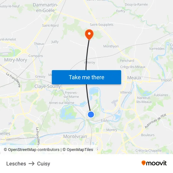 Lesches to Cuisy map