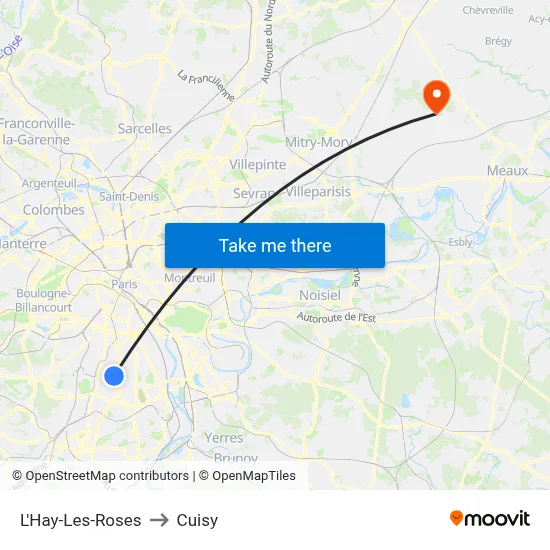 L'Hay-Les-Roses to Cuisy map
